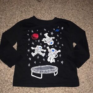 Garanimals Boys Black Long Sleeve Astronaut Shirt